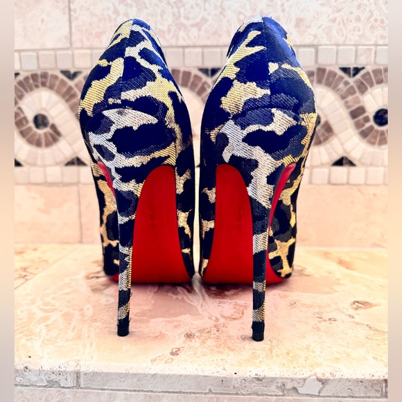 Louboutin Lurex Feline So Kate 120 Pumps in Black Gold - Picture 2 of 5